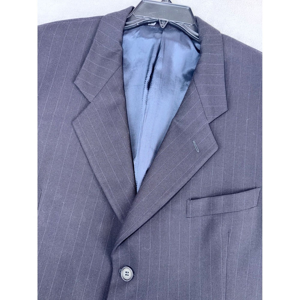 Giorgio Armani 46R Le Collezioni Navy Pinstripe Virgin Wool Blazer Made in Italy